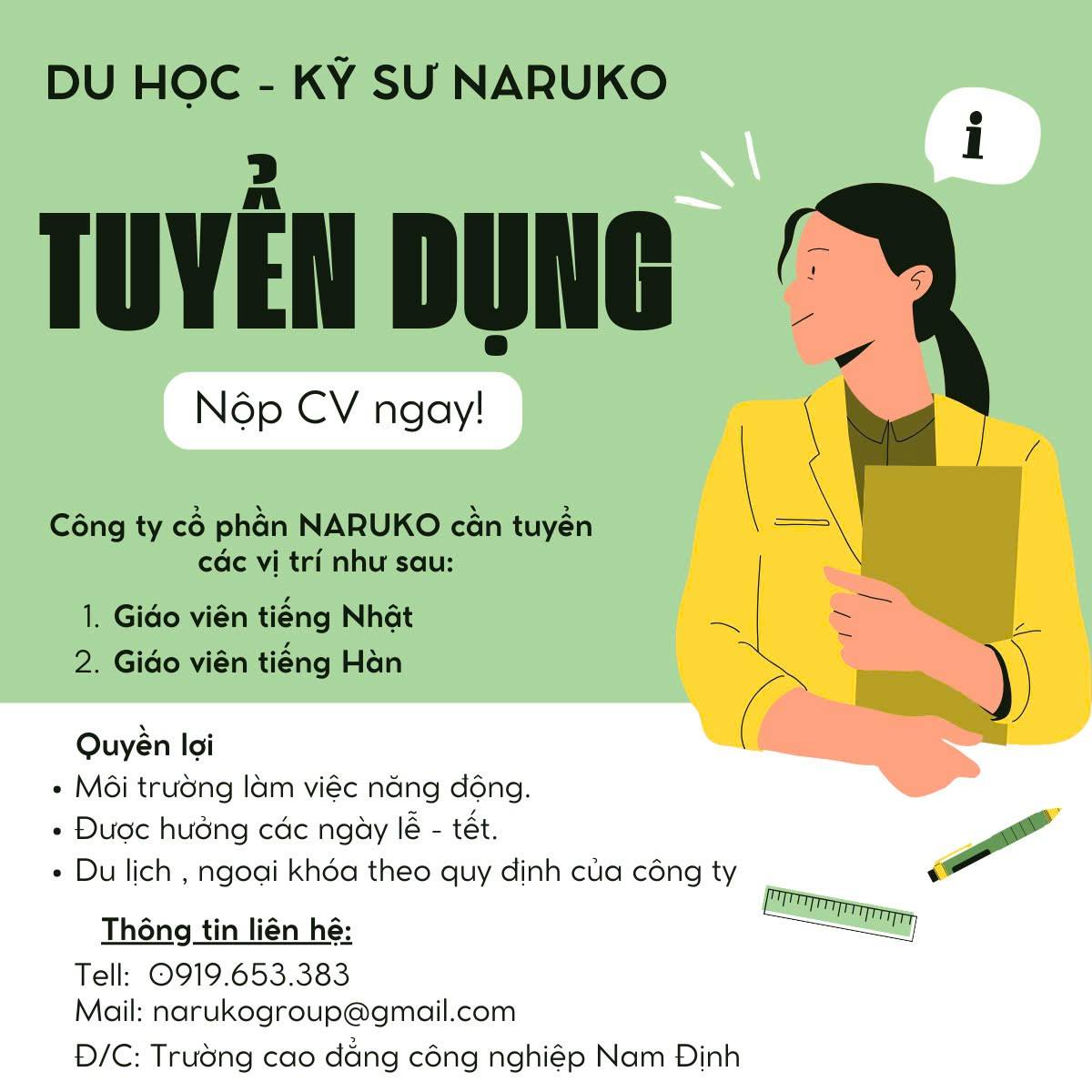 THÔNG BÁO TUYỂN DỤNG 